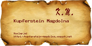Kupferstein Magdolna névjegykártya